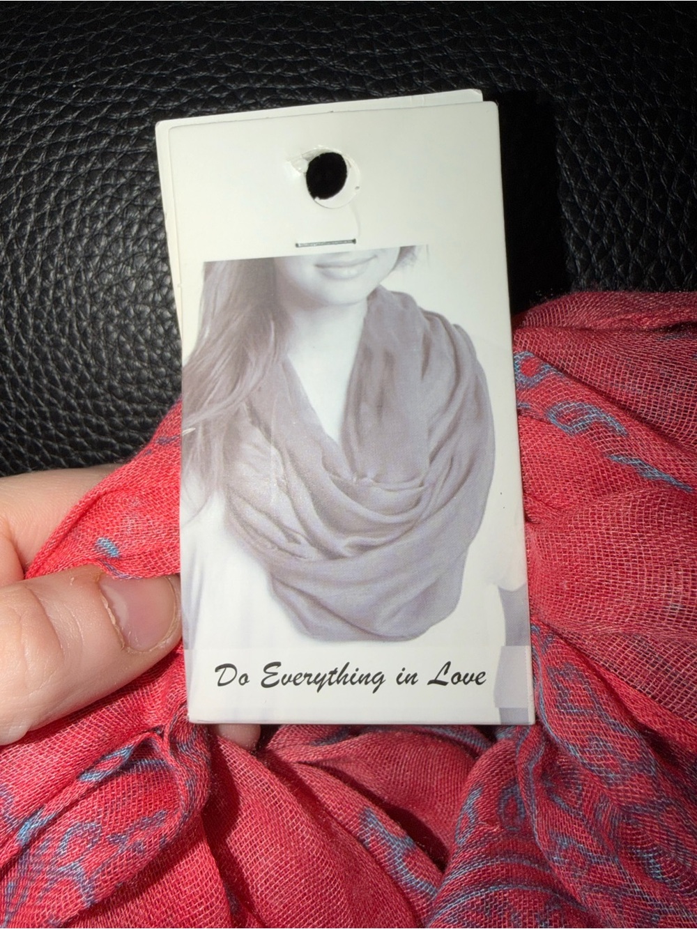 ❤️💙 Infinity Scarf with Subtle Graphic - Picture 3 of 4
